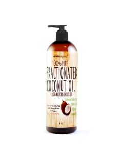 Molivera Organics Fractionated Coconut Oil 16 oz. Premium Grade A, 100% Pure MCT Coconut Oil for Hair, Skin, Massage and Aromatherapy Carrier Oils – Great for DIY - UV Resistant BPA Free Bottle