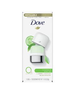 Dove Refillable Deodorant Starter Kit Deodorant For Women Cucumber & Green Tea 0% Aluminum 1.13 oz