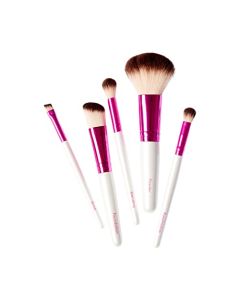 Ruby Kisses Makeup Brushes Travel Size Face Brush Set for Powder, Foundation, Blending, Eyeshadow, Eyebrow, Travel Friendly 5 PCS Set