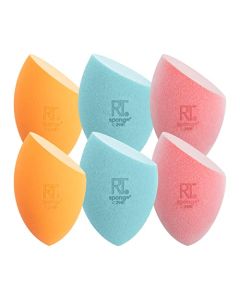 Real Techniques Assorted Makeup Blending Sponges, Miracle Complexion, Miracle Powder, Miracle Airblend Beauty Sponge, For Makeup Blending and Baking, Use With Foundation and Powder, Pack of 6
