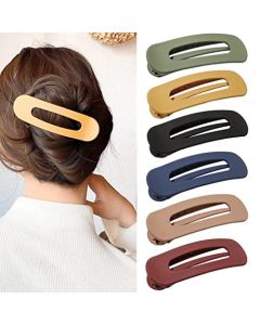 6 PCS Womens French Barrette Duckbill Alligator Hair Claw Clips, Side Slide Firm Grip ,Beauty Accessory Styling Pin Clamps, Large Classic Multicolor