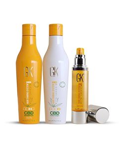 GK HAIR Global Keratin Hemp Shampoo and Conditioner Sets (8.11 Fl Oz/240ml) with Anti Frizz Serum Argan Oil (1.69 Fl Oz/50ml) for Dry Damaged Repair- All Hair Types Sulfate Paraben Free Unisex