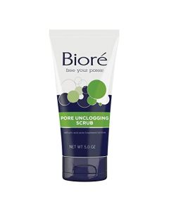 Bioré Pore Unclogging Scrub, Removes Excess Dirt and Oils, Face Scrub, with Salicylic Acid, Oil Free, 5 Ounces (HSA/FSA Approved)