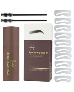 Meyrrish Eyebrow Powder - Perfect eyebrow kit to instantly color and shape your brows - Eyebrow Stencil Kit - Waterproof - Long Lasting - Multi-Purpose - Hairline Shadow Powder - Easy to use (Natural/Medium)