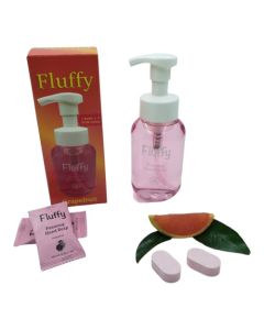 Fluffy Foaming Hand Soap with 4 refill tablets and 1 dispenser - Makes 4 bottles of soap (Grapefruit and flowers)