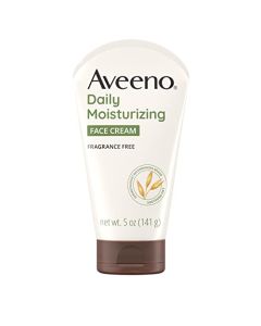 Aveeno Daily Moisturizing Fragrance-Free Prebiotic Oat Face Cream for Dry Skin, Facial Cream Clinically Proven to Moisturize Dry Skin for 24 Hours, Paraben-, Fragrance- & Dye-Free, 5 oz