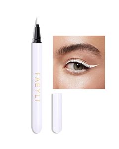 Long Lasting White Liquid Eyeliner Pencil Ultra-Fine Felt-Tip Quick Drying Waterproof Formula Eye Liner Pen Women Eye Makeup, 0.021 Fl; Oz/0.6ml