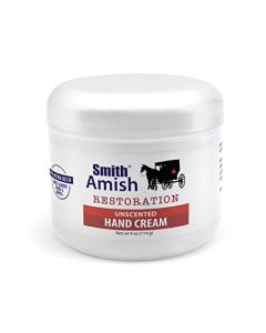 Smith Amish Restoration Hand Cream Unscented. Nourishing and Moisturizing to Dry, Sensitive Skin. Non- Irritant, Clinically Tested, for Men and Women. 4 oz jar.