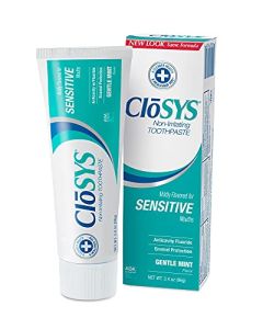 CloSYS Fluoride Toothpaste, 3.4 Ounce, Travel Size, Gentle Mint, TSA Compliant, Whitening, Enamel Protection, Sulfate Free