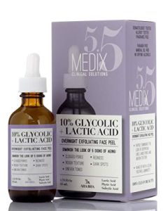 Medix 10% Glycolic Acid Face Peel Exfoliating Serum W/Lactic Acid + Salicylic Acid | Gentle Skin Care Exfoliate Facial Peel Treatment Targets Fine Lines, Wrinkles, Large Pores, Age Spots |1.75 FL Oz