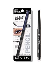 Pencil Eyeliner by Revlon, ColorStay Eye Makeup with Built-in Sharpener, Waterproof, Smudgeproof, Longwearing with Ultra-Fine Tip, 209 Black Violet, 0.01 Oz