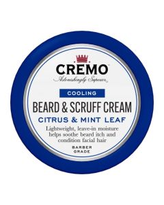 Cremo Beard & Scruff Cream, Cooling Citrus & Mint Leaf, 4 oz - Soothe Beard Itch, Condition and Offer Light-Hold Styling for Stubble and Scruff (Product Packaging May Vary)