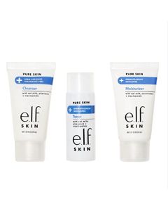 e.l.f. Skin Pure Skin Back to Basics Mini Kit, Clean & Gentle Cleanser, Toner & Moisturizer, Great for Sensitive Skin, TSA-Friendly Sizes