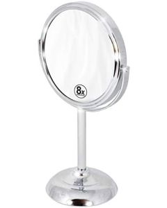 Decobros 6-inch Tabletop Two-Sided Swivel Vanity Mirror with 8X Magnification, Chrome