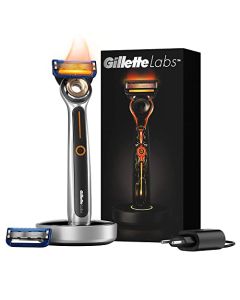 Gillette Heated Razor for Men, Starter Shave Kit by GilletteLabs, 1 Handle, 2 Razor Blade Refills, 1 Charging Dock