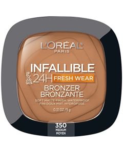 L'Oréal Paris Cosmetics Infallible Up to 24H Fresh Wear Soft Matte Longwear Bronzer. Waterproof, heatproof, Transfer, humidity and sweatproof, Medium, 0.31 oz