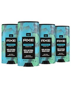 AXE Deodorant stick for men Mediterranean Cool, Aluminum Free deodorant with 100% Natural Origin scent And Infused With Essential Oils, 2.6 Ounce (Pack of 4)
