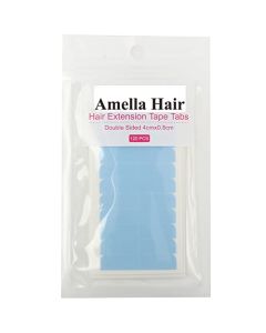 Amella Hair 120 Pieces Hair Extension Tape Tabs Double Sided Extension Tapes for Replacement 4cmx0.8cm (Blue 120 Pieces)