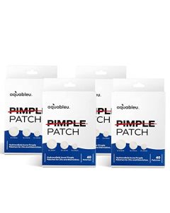 AQUABLEU Acne Pimple Patch - 40 Hydrocolloid Patches in 3 x Sizes - For Zits & Blemishes - Fast Healing, Blemish Cover - Discreet and Invisible Patches (Pack of 4) - 160 count