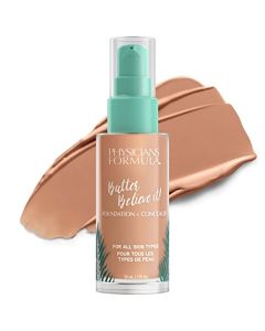 Physicians Formula Butter Believe It! Foundation + Concealer Medium-to-Tan | Dermatologist Tested, Clinicially Tested