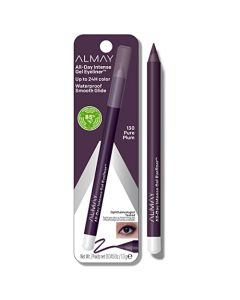 Gel Eyeliner by Almay, Waterproof, Fade-Proof Eye Makeup, Easy-to-Sharpen Liner Pencil, 130 Pure Plum, 0.045 Oz