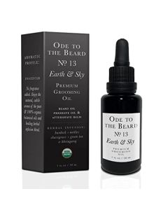 Vegan Mia - USDA Organic Unscented Beard Oil For Men, 3-in-1 Premium Grooming Oil with Argan Oil, Jojoba and More, For Beard Growth and Maintenance - Ode To The Beard Earth and Sky Beard Oil, 1 fl oz