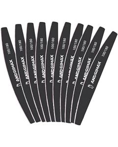10 PCS Nail File 100 180 Grits Nail Files for Acrylic Nails, 10PCS Reusable Double Sided Emery Board Manicure Tools for Poly Nail Extension Gel and Nail Styling Tools for Home and Salon