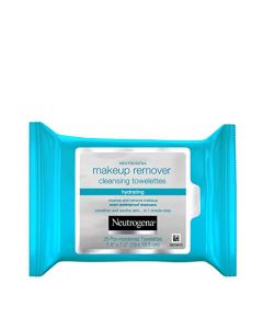 Neutrogena Hydrating Makeup Remover Face Wipes, Pre-Moistening Facial Cleansing Towelettes to Condition Skin & Remove Dirt, Oil, Makeup & Waterproof Mascara, Alcohol-Free, Value Pack 25 ct