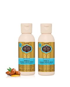 HASK ARGAN OIL Miracle Damage Repair Cream for all hair types, color safe, gluten free, sulfate free, paraben free - Pack of 2