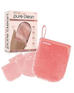 Finishing Touch Flawless Facial Mitt Makeup Remover, Pure Clean 7-Day Makeup Remover Cloth Set, Reusable Makeup Remover Pads, Face Wipes, Reusable Make Up Wipes, Clean and Clear Face