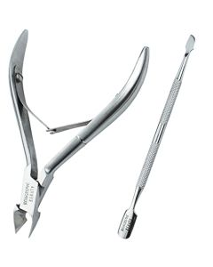 Professional Cuticle Cutter & Pusher Trimmer Manicure Tools with Double Spring– Perfect Nail Care Tool for Manicure & Pedicure Beauty at Home/Spa/Saloon (Silver)