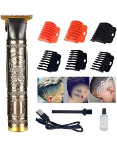 MIYUTU Hair Clippers for Men, Cordless Beard Trimmer Shaver Rechargeable T Blade Hair Trimmer Approaching Zero Grapped Hair Cutting Grooming Kit