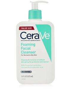 CeraVe Foaming Facial Cleanser | Daily Face Wash for Oily Skin with Hyaluronic Acid, Ceramides, and Niacinamide| Fragrance Free Paraben Free | 16 Fluid Ounce