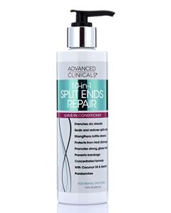 Advanced Clinicals Hair Care 10-in-1 Split Ends Repair Leave In Conditioner Nourishes & Strengthens Brittle Dry Hair, Restores Split Ends, Prevents Breakage, & Promotes Strong Glossy Hair, 7.5 Fl Oz