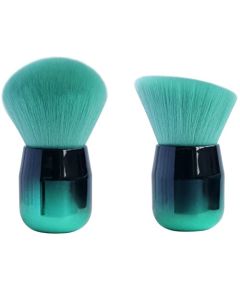 2 Pack Nail Art Dust Powder Remover Brushes, 2 IN 1 Soft Kabuki Cleaner Brush and Foundation Brush for Liquid Makeup, Acrylic UV Gel Nail Arts Contouring Powder Setting Brush