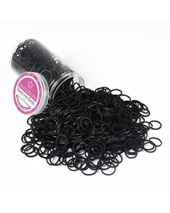 JASVERLIN 3/4inch Black Hair Rubber Bands for Hair, Small Rubberbands Ponytail Holder no Damage Mini Tiny Hair Ties Elastics for Girls Women Baby 1000PCS