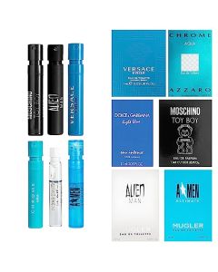 Infinite Scents Men's Cologne Sampler Set: 6 Designer Fragrances + Pocket-Sized Pouch - Travel-Size Cologne Sample Pack Gift Set