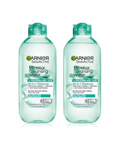 Garnier SkinActive Micellar Water with Hyaluronic Acid, Facial Cleanser & Makeup Remover, 13.5 Fl Oz (400mL), 2 Count (Packaging May Vary)