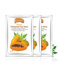 Foot Peel Mask, 3 Pairs Foot Mask- Repair Heels & Removes Dry Dead Skin for Our Feet - Exfoliating Foot Peel Mask for Hard Skin (Papaya)