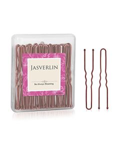 JASVERLIN U Pins Hair Brown Bobby Pins, U shaped hair pins Bun Pins Hairpins for Women Styling Long Large Metal Updo Ballet Dance Bun Accessories 2.4 in