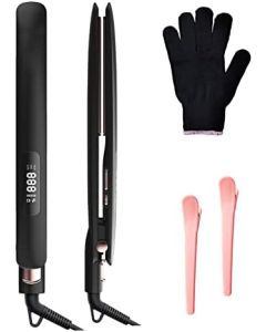 Hair Straightener, NOVUS 1 Inch Flat Iron, Fast Heating & Negative Ions, Hair Straightener and Curler 2 in 1 for Travel, 110-240V Dual Voltage Flat Iron, Ceramic Straightener Flat Iron