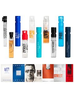 Infinite Scents Cologne Samples for Men: 10 Designer Fragrances + Pocket-Sized Pouch - Travel-Size Men's Sampler Set, Sample Pack Gift Set