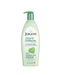 Jergens Pure Hydration Body Lotion, Plant Based Moisturizer Hydrates Dry to Extra Dry Skin, Paraben and Cruelty Free, Fragrance Free Formula, 24hr Hydration, 13 oz Pump Bottle