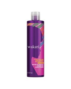 Wakati Water-Activated Detangling Conditioner, 8 Ounce, Natural Hair Moisturizer, Long Lasting Frizz Control, Experience Finger-Comb Detangle, Sulfate Free, Paraben Free, White