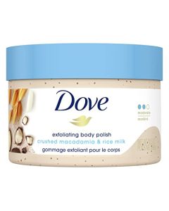 Dove Scrub Macadamia & Rice Milk Reveals Visibly Smoother Skin Body Scrub That Nourishes Skin 10.5 oz