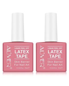 Liquid Latex for Nails 2 Pack 15ML - Latex Tape Peel Off Cuticle Guard Skin Barrier Protector Nail Art Liquid Tape - Skin Protector for Nail Polish, Fast Drying Odorless