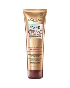 L'Oreal Paris EverCreme Sulfate Free Shampoo for Dry Hair, Triple Action Hydration for Dry, Brittle or Color Treated Hair, with Apricot Oil, 8.5 Fl; Oz (Pack of 1) (Packaging May Vary)