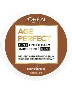 L'Oréal Paris Age Perfect 4-in-1 Tinted Face Balm Foundation with Firming Serum, Deep 10, 0.61 Ounce