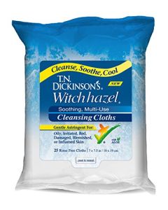 T.N. Dickinson's Witch Hazel New Soothing MultiUse Cleansing Cloth, Clear, 25 Count