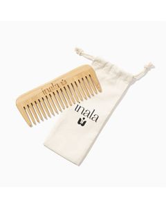 Inala Strand Smoother - Wide Tooth Wooden Comb -Bamboo Combs that Prevents Tangles and Static - Hair Brush For Hair Growth - Tames Frizz and Adds Shine - Suitable for All Hair Types - Natural Bamboo